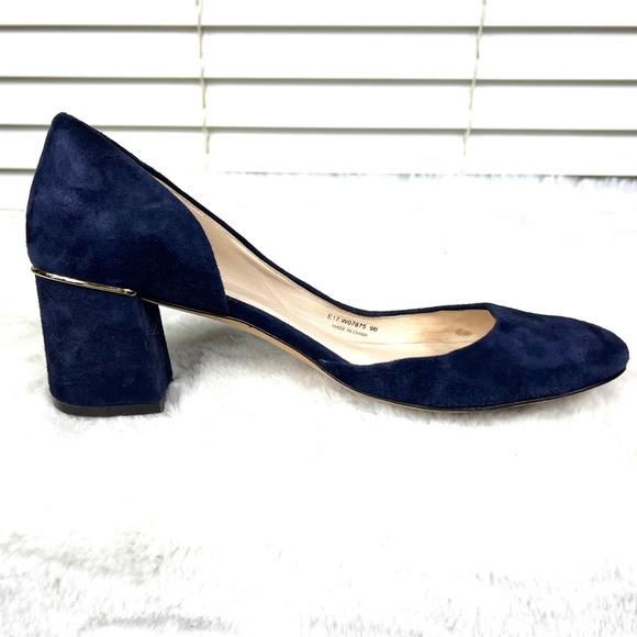 Cole Haan Shoes - 🚫SOLD!*|•COLE HAAN•| Navy Suede Cut Out Chunk Heel Dress Shoe*
